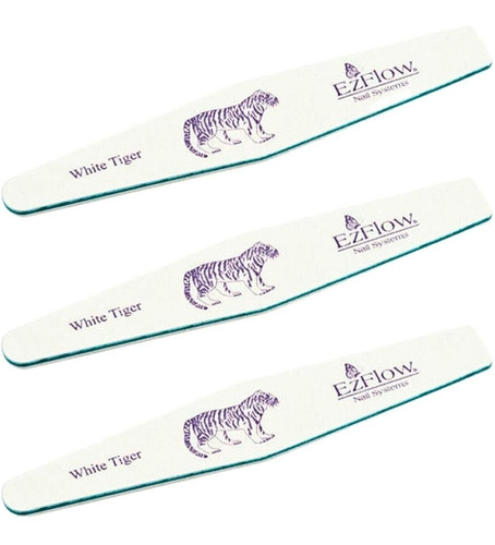 Kit Limas Para Uñas Ezflow White Tiger Pro File Grano 100 X3