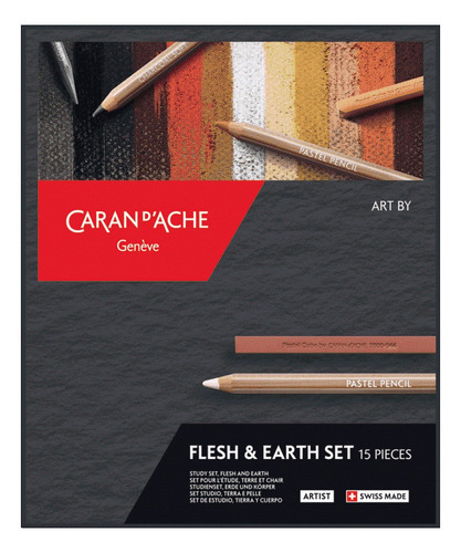 Estuche para lápices Caran Dache Flesh & Earth de 15 piezas