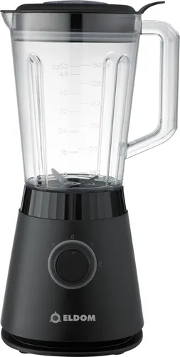 Licuadora Negra Eldom 600w 2 Velocidades Vaso 1,5lts Bloqueo De Seguridad Cuchillas Acero Inoxidable Ebz