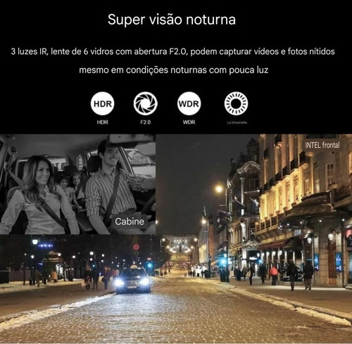 Câmera Veicular Oem A68 Blackbox 1440p 360° Visão Noturna