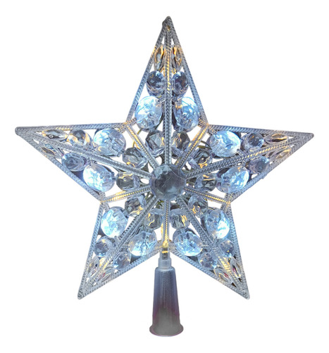 Punta De Arbol Navidad Forma Estrella Elige Color 15leds