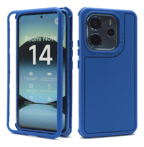 Funda 3 En 1 Para Redmi Note 14 4g Case Uso Rudo Protector Supreme - Azul Rey Redmi Note 14 4g