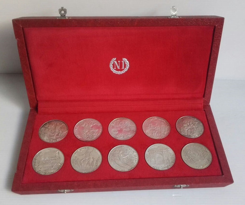 Tunisia 1969 Tunez Plata 925 Proof Set 1 Dinar 10 Monedas