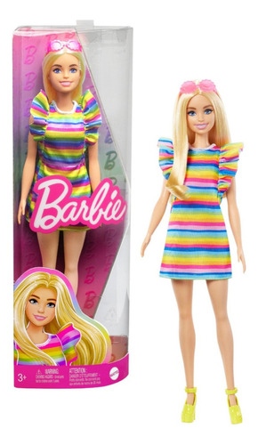 Barbie Con Tirantes Y Vestido Arcoíris Barbie Fashionistas