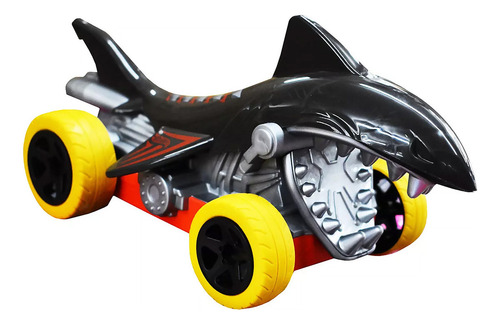 Vehículos Coches Fricción Hotwheels Shark Bite Carreras Color Negro Personaje Dinosaurio