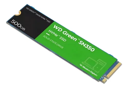 Ssd M.2 500gb Wd Green Sn350 2280 Nvme Pcie Gen 3.0 Wds500g2g0c Velocidade De Leitura 2400mb/s Para Pc E Notebook Cor Verde