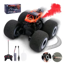 Comprar Carros A Control Remoto 4x4 Recargable Juguete Para Niño Con Función De Pulverizador Rotación de 360 Grados Coche de Acrobacias Naranja Hong Jie Toys