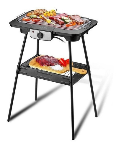 Parrilla Barbacoa Churrasquera Eléctrica Multilaser 2 En 1 ® Color Negro