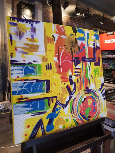 Imagen 4 de 7 de Obra De Arte 70x70 Original - Acrílico Pintado A Mano
