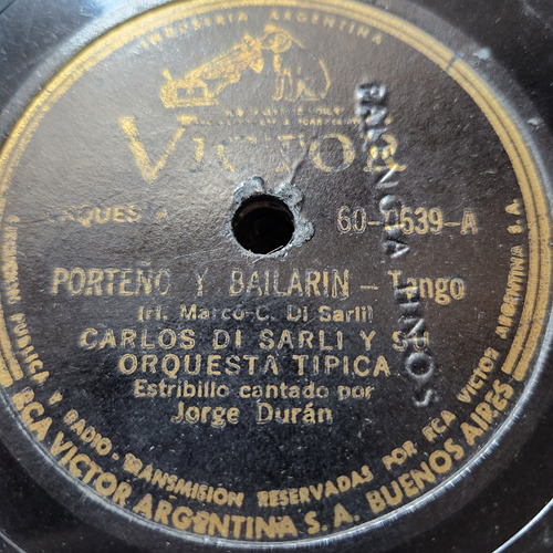 Pasta Carlos Di Sarli Orq Tipica Jorge Duran Victor C598