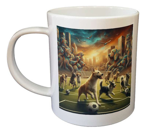 Taza Plastico Jauria Perros Arte Ivanguardia Futbol M2