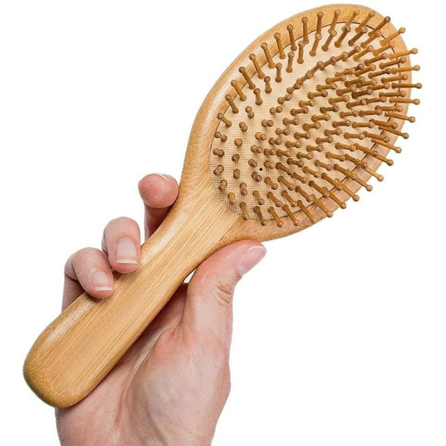 Imagen 6 de 6 de Cepillo Cabello Cerdas Naturales Bambu Frizz Estimula Caida