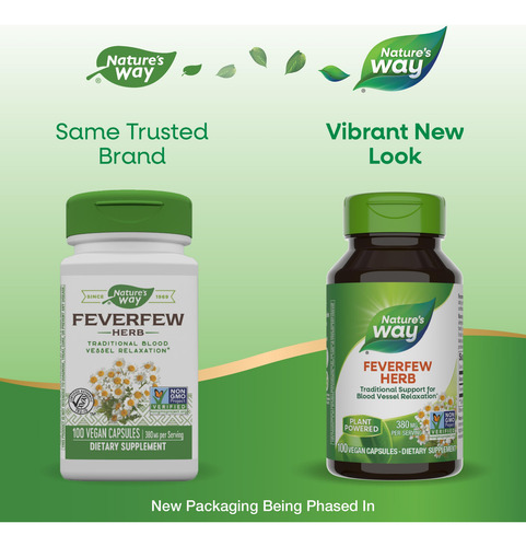 Suplemento Nature's Way Feverfew 380 Mg Tru-id Certified 100