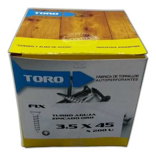 Tornillo Fix 3.5 X 45 - 12 Cajas X 200u - Dorados - Fdn