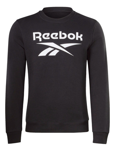 Buzo Reebok Modelo Big Stacked Logo Crew - Negro