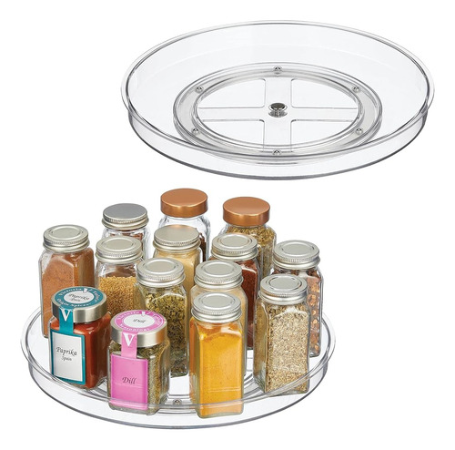 Mdesign Lazy Susan Turntable Spinner De Plástico Para Cocina