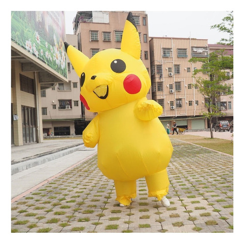 Disfraz Inflable Amarillo Mascota Pikachu Anime Cosplay