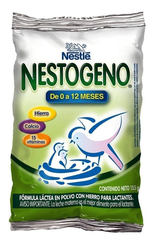 Leche de fórmula en polvo Nestlé Nestogeno en bolsa de 1 de 135g - 0  a 12 meses