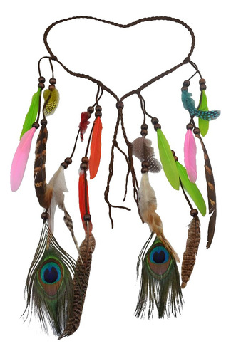 Lll A 2pcs Diadema De Pelo Con Plumas De Pavo Real