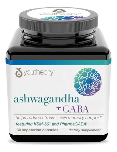 Youtheory Ashwagandha+gaba, Ayuda A Reducir El Estrés Con Ap