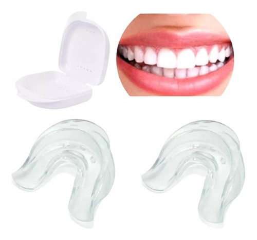 3 Bandejas Dobles Reusables  Blanqueamiento Dental + Caja 