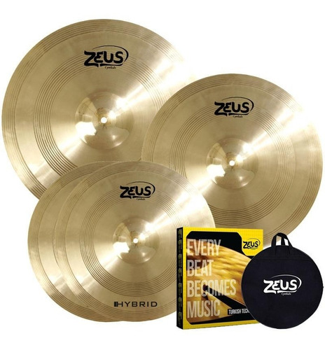 Kit De Pratos Zeus Hybrid Set C 14 16 20 Com Bag