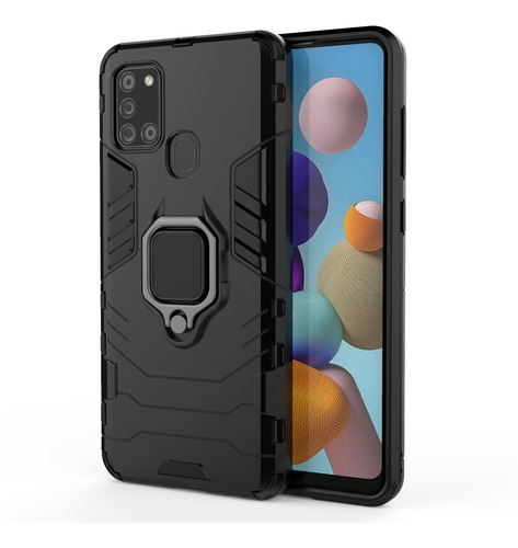 Samsung Galaxy A21s Case Black Panther + Tempered Glass / 9h