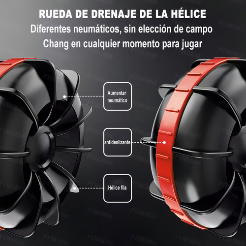 Juguete Coche Anfibio RC-03J Con Doble Lado De Conducción 360° Color Rojo PTHORSE
