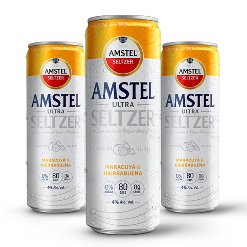 Cerveza Amstel Hard Seltzer Maracuyá Ultra lata 355 mL 12 unidades