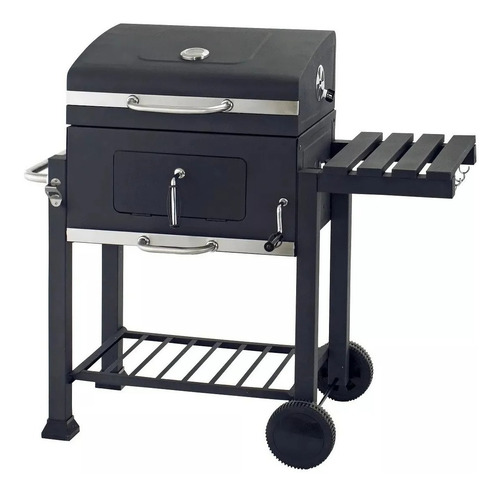 Imagen 2 de 8 de Parrilla Portatil C/tapa Rueda Cajon Reloj Lusqtoff Par61 Fc