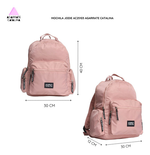 Mochila Agarrate Catalina Jodie Color Negro Diseño de la tela Lisa