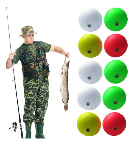 10 Piezas Pesca Flotador Pesca Bobbers Plástico Pack