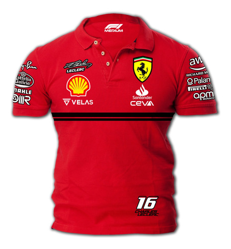 Playera Leclerc F1 Escudería Ferrari