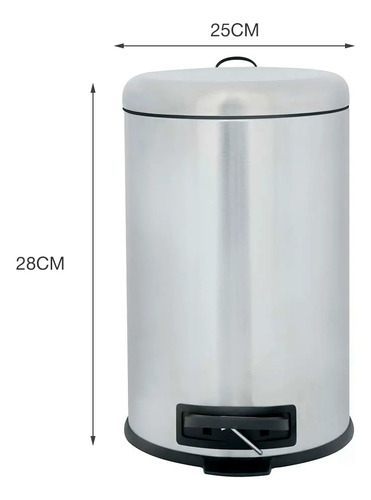 Tacho Basura Cesto Acero Metalico Mor Safira 12 Lts