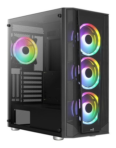 Chasis Caja Gamer Aerocool Prism Rgb Vidrio + 4 Fans Argb