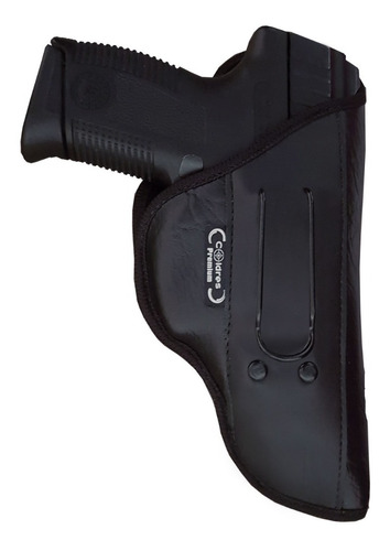 Coldre Couro P.u Preto Dissimulado  Pistola Glock G25 E G28, Pt638, Pt640, Pt938, Pt58, Pt 840, Imbel 9mm