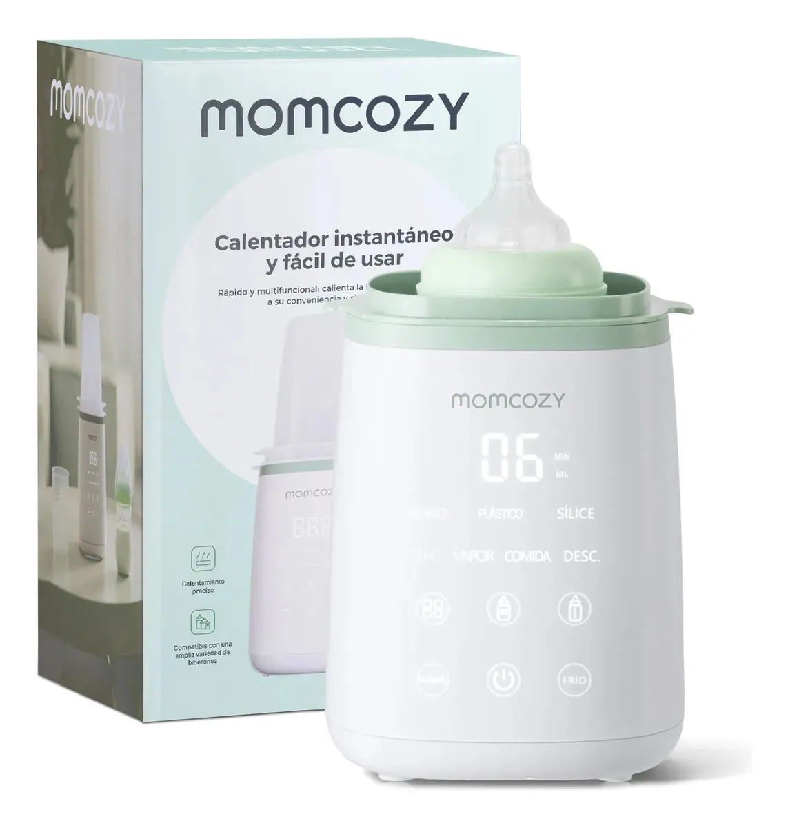 Momcozy Calentador De Biberones Mamadera Para Hogar, para Todo Tipo de Mamaderas con Temporizador y Apagado Automático Mw01
