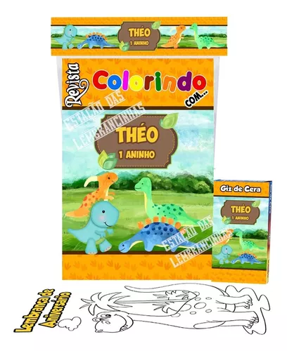 Kit Revista de Colorir + Giz de Cera Rainbow Friends