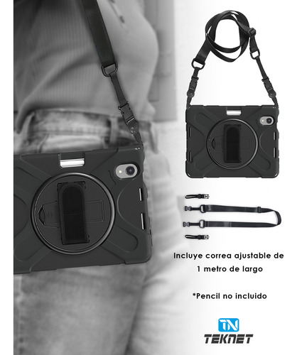 Teknet Funda Correa Para iPad Mini 7 2024 8.3 A17 Pro Color Negro