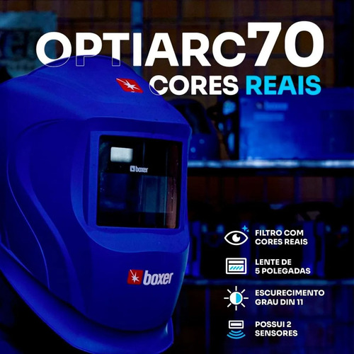 Máscara De Solda Escurecimento Automático Optiarc 70 Boxer