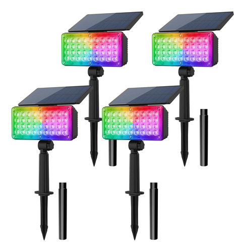 Focos Led Solares Rgb Para Exteriores, Navidad, Jardín Imper