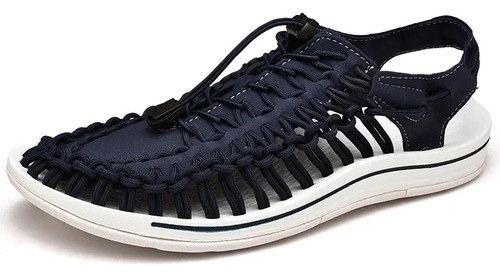 Sandalias De Playa Tejidas Para Hombre, Zapatos Casuales De