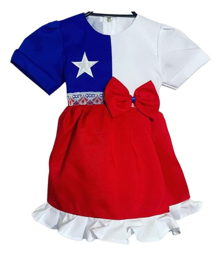 Vestido Huasita Bebes Niñas Fechas Patrias Bandera Chile