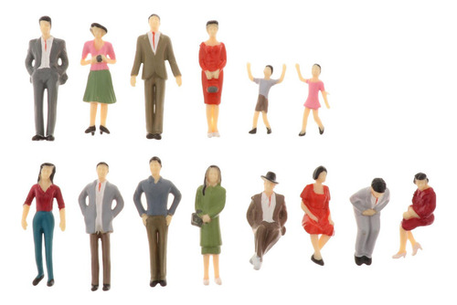 - 14 Piezas Figuras De Personas Pequeñas, 1:30 Maqueta Tren