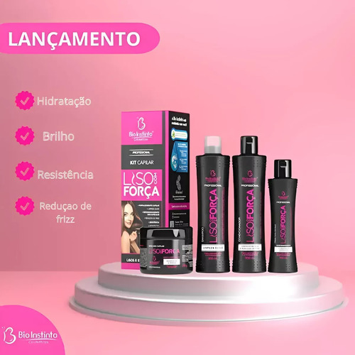 Kit Bio Instinto Liso Com Força Redutor De Volume E Frizz
