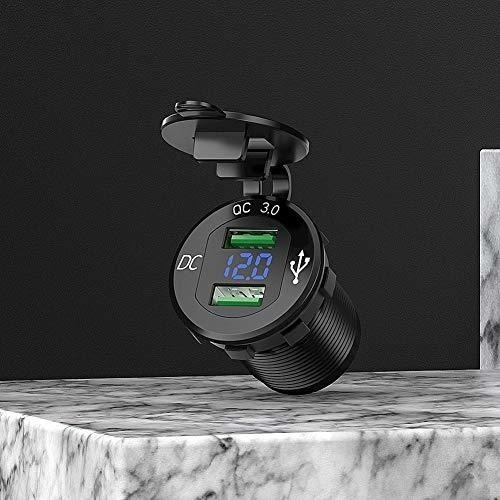Car Cell Phone Charger Socket Quick Charge 3.0 Dual Usb Wate