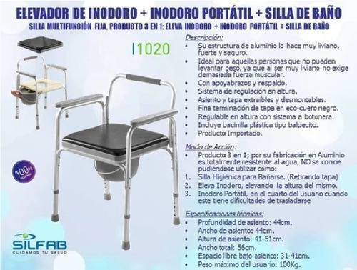 Imagen 6 de 9 de Inodoro Ortopedico-apto Ducha-eleva Inodoro-aluminio-alt Reg