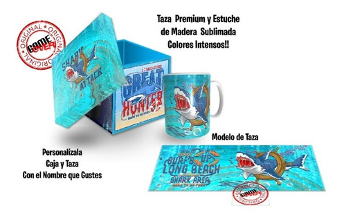 Tiburon Blanco, Taza Con Estuche, Calidad Game Over