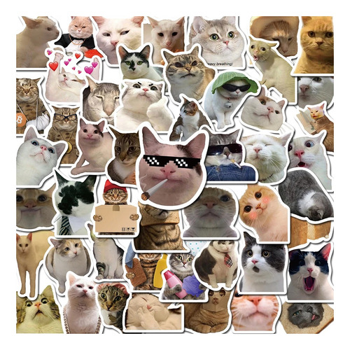 Stickers De Gatitos Calcomanías Memes De Gatos Pegatinas Pvc