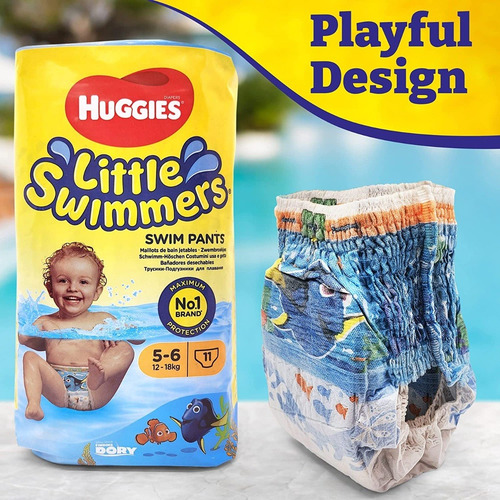 Imagen 5 de 9 de Pañales Para Piscina Playa Huggies Little Swimmer